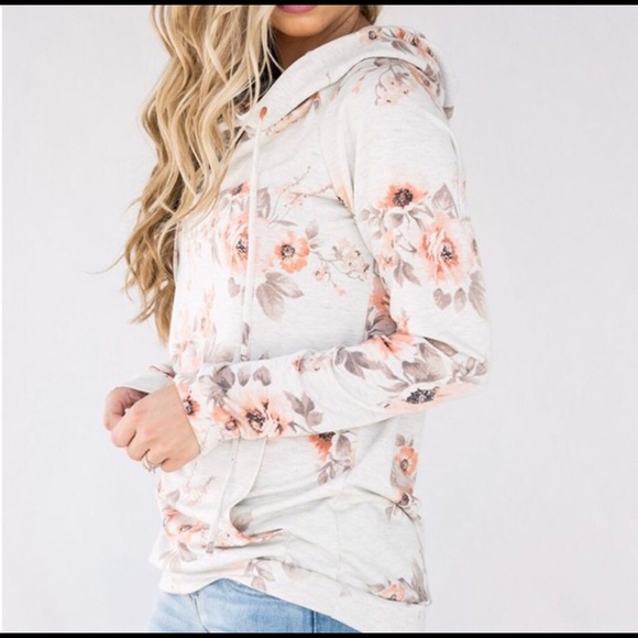 PASTEL FLORAL HOODIE one large left - Picture 8 of 8